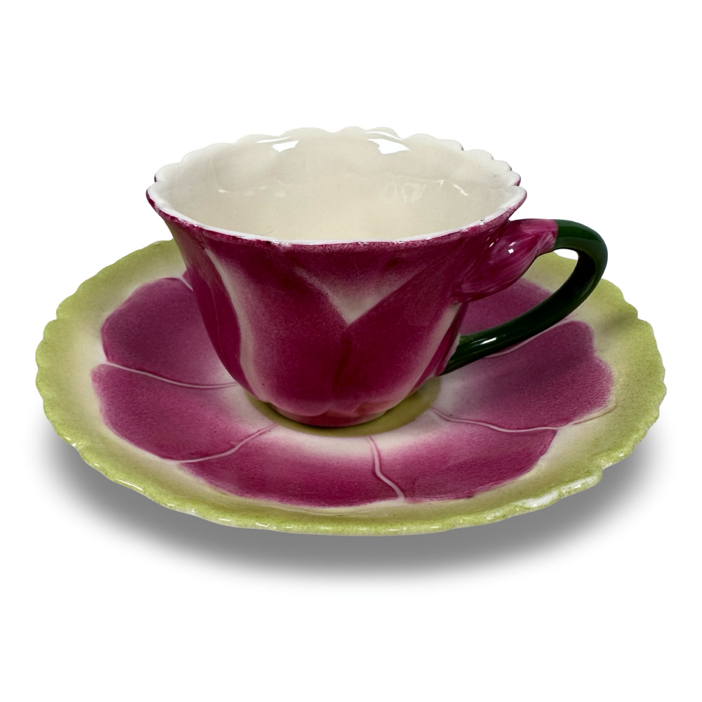 Two's Company Conservatory Collection Flower Shaped Teacup & Saucer